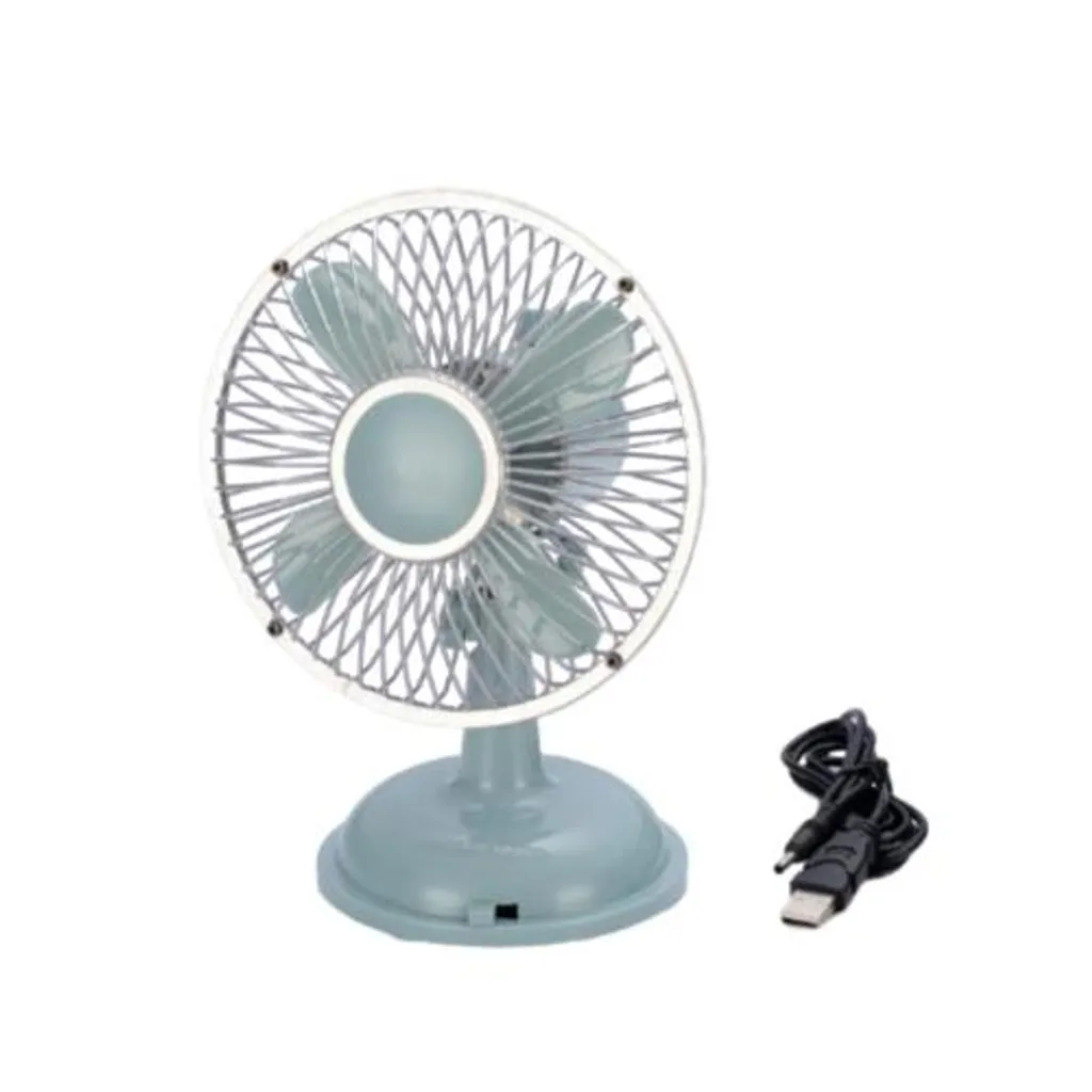 Mini-Schreibtischventilator, persönlicher tragbarer Ventilator, Tischventilator, Schlafzimmer, luftgekühlter Ventilator, Kopfschütteln, kleiner Farbe Hellblau